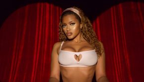 International model sensation and Playboy Centerfold Tiffany Walker wears Skims lingerie, Vintage Dior headband and matching Dior Wooden Mules from the girly collection with a vintage watch. Photo by Dillon Amir