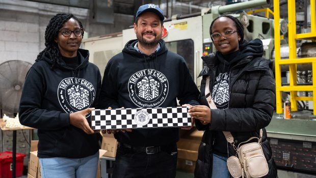 The Gift of Chess key distribution partners Phyllis and Bernice of Nairobi Kenya and Founder Russell Makofsky